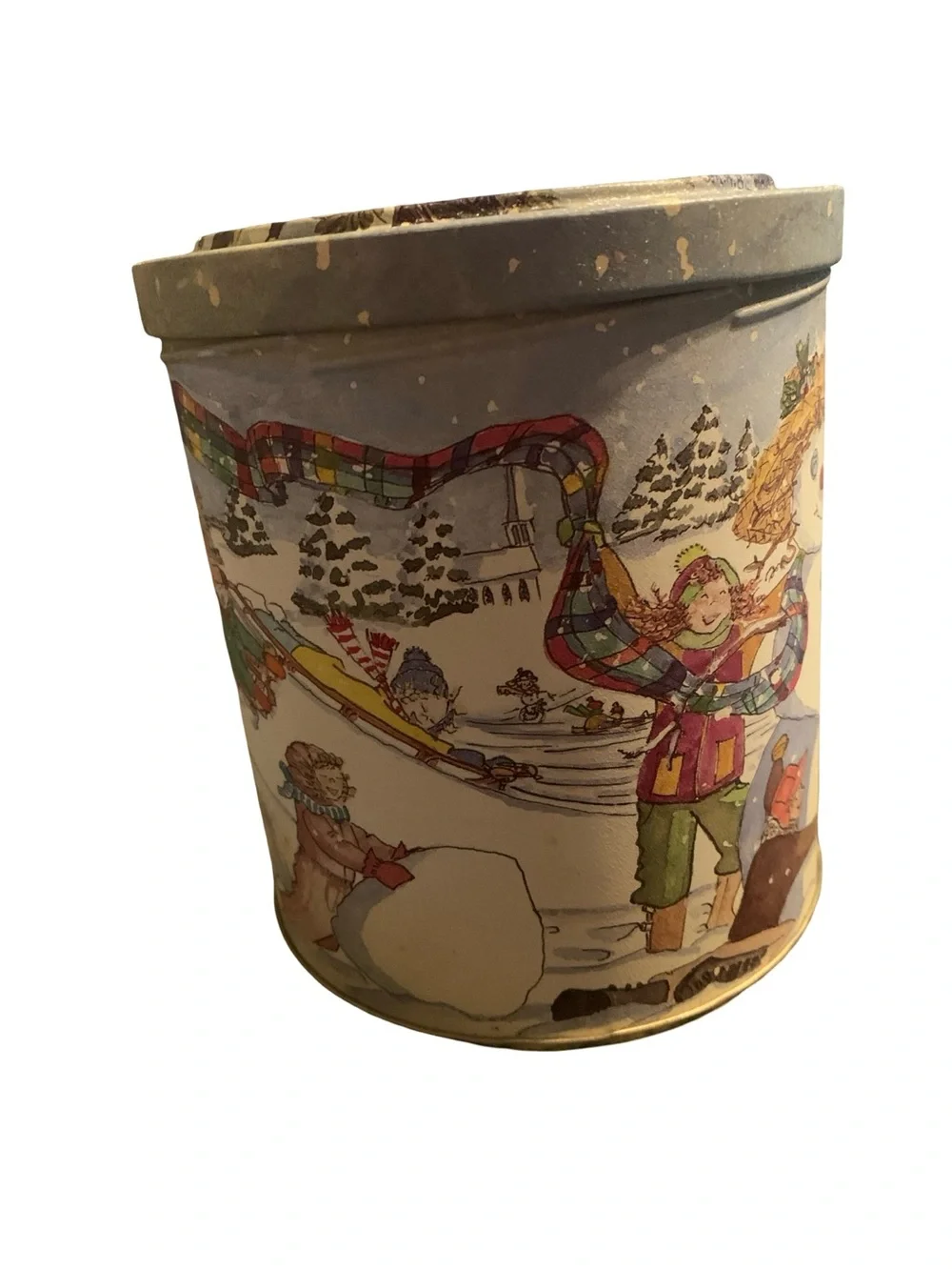 Vtg Hearth & Home 1999 Cake Candle Snow time Memories Collector Tin Set